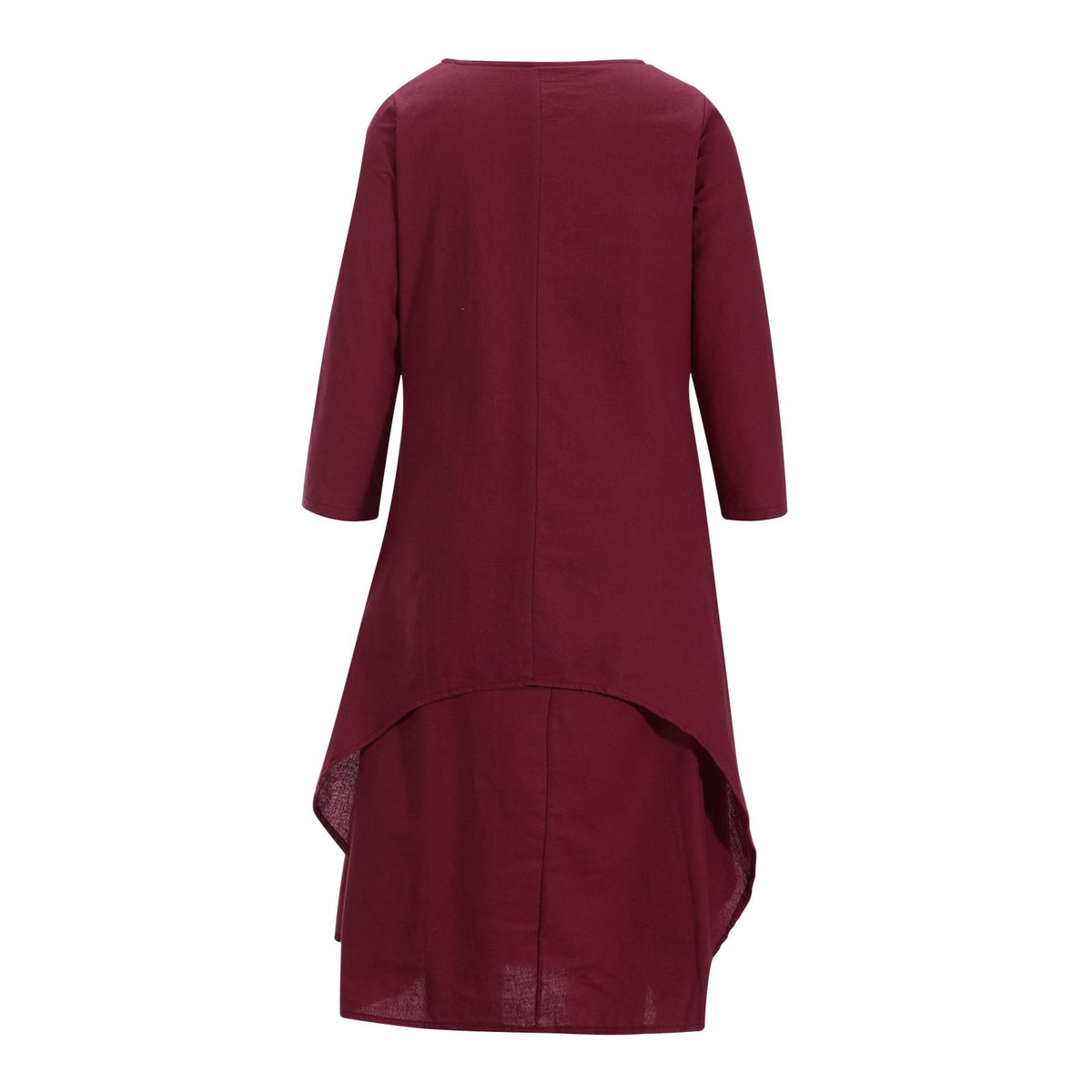 thumbnail image 5 of Giftesty Womens Plus Size Dresses Women's Plus Size Round-Neck Solid Long Dress Helf Sleeve Buttons Dress, 5 of 8